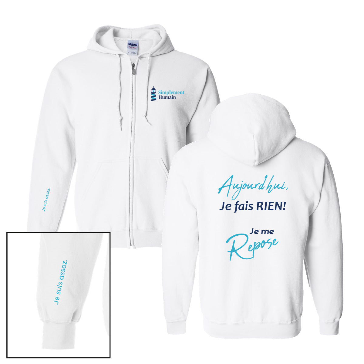 Hoodie Zip "Repose" - Simplement Humain