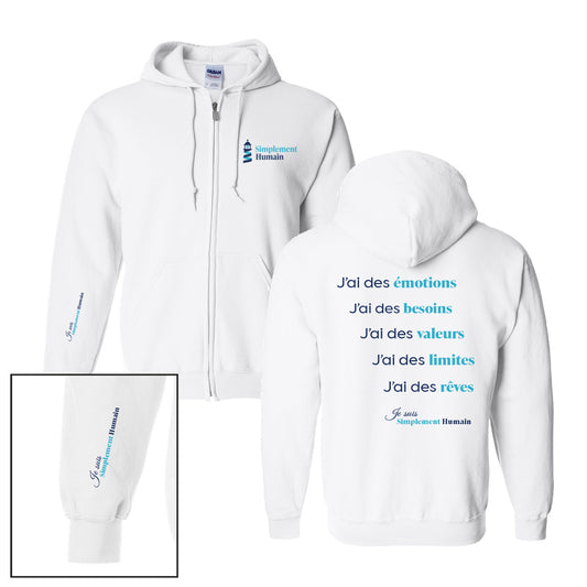 Hoodie Zip "Humain" - Simplement Humain