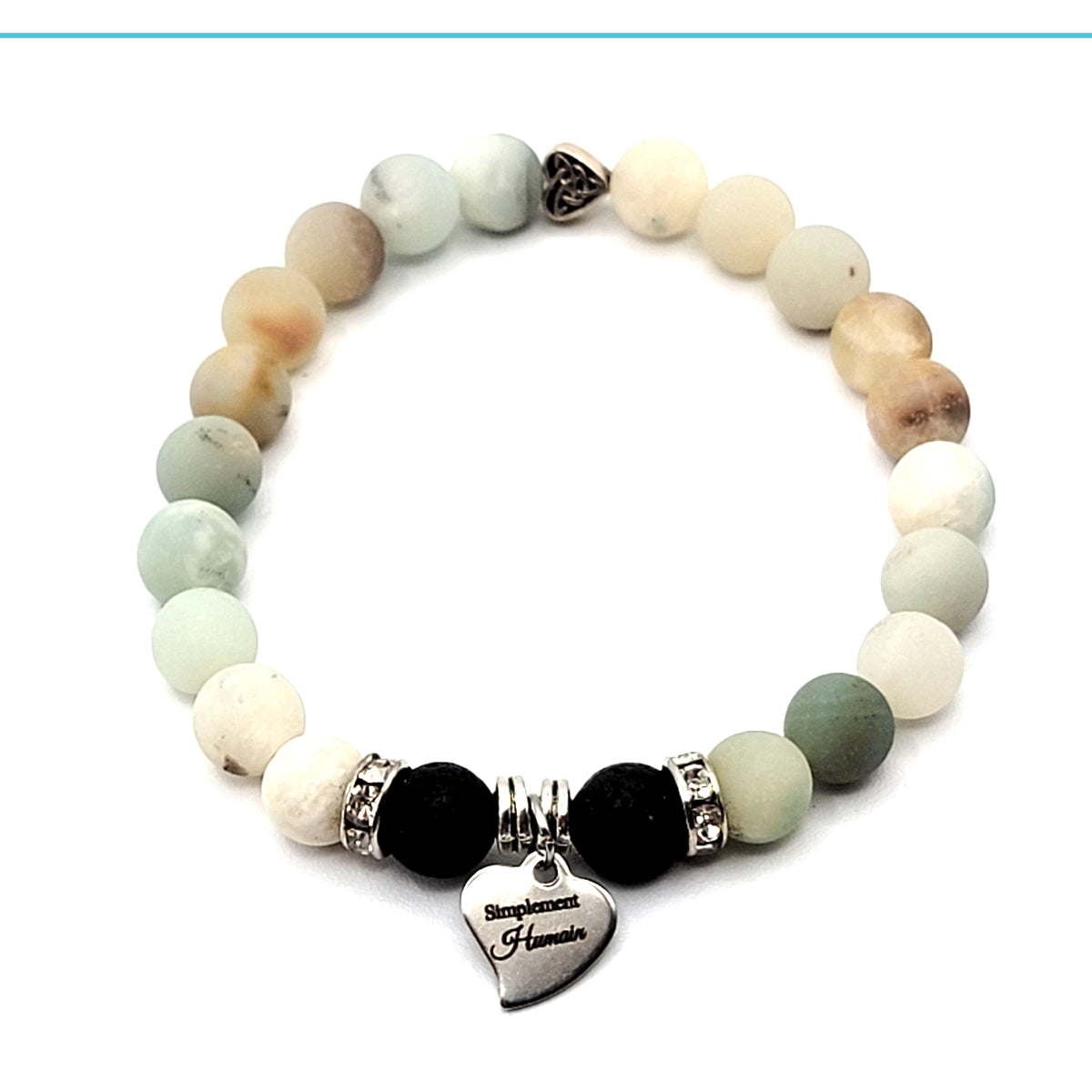 Bracelet Amazonite et pierre de lave / Collection Fée Poirier