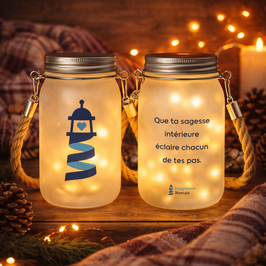 Lanterne Solaire Inspirante - 'Que ta sagesse intérieure éclaire chacun de tes pas'