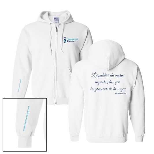 Hoodie Zip "Équilibre" - Simplement Humain